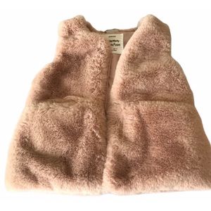 ZARA Kids Blush Pink Fur Vest
